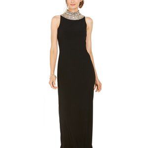 S.L. Fashions Dresses - SL Fashions Embellished Mock-Neck Column Gown S.L. Fashions Dresses - SL Fashions Embellished Mock-Neck Column Gown